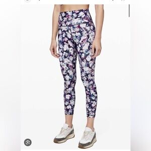 Lululemon Align Pant II 25" Utopia Multi Floral White Purple Legging Size 10